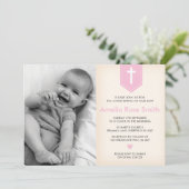 Filles Christening/Baptême Invitation (Debout devant)