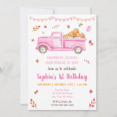 Filles Chute Camion Citrouille Invitation Annivers (Devant)