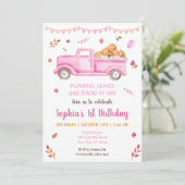 Filles Chute Camion Citrouille Invitation Annivers (Debout devant)