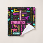 Filles colorées Gymnastique Glossaire Typographie (Gant de toilette)
