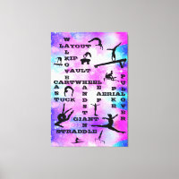 Filles Compétences en gymnastique Grande toile Art