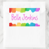 Filles couleur nom de peinture rose id autocollant (Sac)