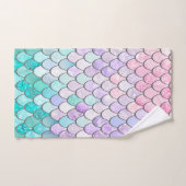 FILLES COUPÉES MOTIF, ROSE ET TURQUOISE (Serviette à main)