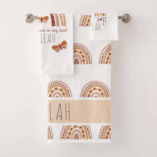 Filles Cute Boho Rainbow Motif Enfants personnalis (En situation)