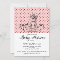 Filles Cute Kitten Baby shower Invitation