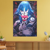 filles d'anime Toile Premium enroulée (Brillant) (Insitu(Salon))