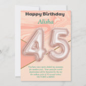 Filles de 45 ans Bonne carte d'anniversaire (Dos)