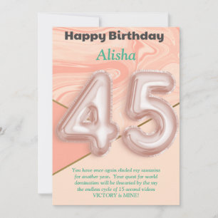 Filles de 45 ans Bonne carte d'anniversaire