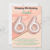 Filles de 66 ans Bonne carte d'anniversaire (Dos)