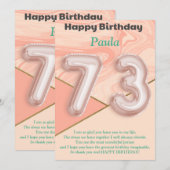 Filles de 73 ans Bonne carte d'anniversaire (Devant / Derrière)