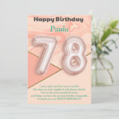 Filles de 78 ans Bonne carte d'anniversaire (Debout devant)