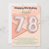 Filles de 78 ans Bonne carte d'anniversaire (Dos)