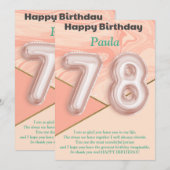 Filles de 78 ans Bonne carte d'anniversaire (Devant / Derrière)
