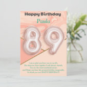 Filles de 89 ans Bonne carte d'anniversaire (Debout devant)