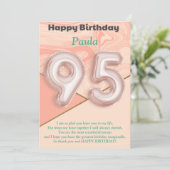 Filles de 95 ans Bonne carte d'anniversaire (Debout devant)