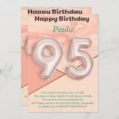 Filles de 95 ans Bonne carte d'anniversaire (Devant / Derrière)