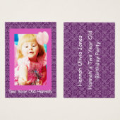 Filles de deux ans Anniversaire Cartes photos (Devant & derrière)