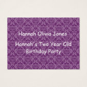 Filles de deux ans Anniversaire Cartes photos (Dos)