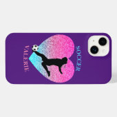 Filles de football violet OtterBox coque iphone (Verso Horizontal)
