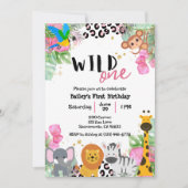 Filles de la jungle sauvage Invitation d'anniversa (Devant)