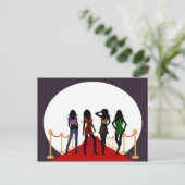 Filles de mode violette sur la carte postale de ta (Debout devant)