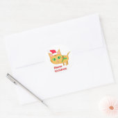 Filles De Neige De Noël Avec Stickers Chat (Enveloppe)