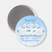 Filles de neige Noël Brunch Aimant d'invitation (Recto/Verso)