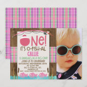 Filles de poisson allié une photo invitation anniv (Devant / Derrière)