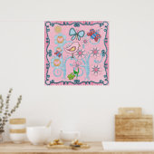 Filles de poster de nursery bébé enfants rose bleu (Cuisine)
