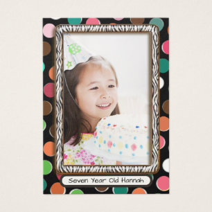 Filles de sept ans Zebra Cartes photos d'anniversa