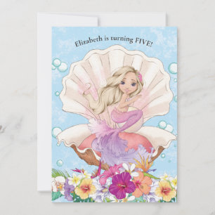 Filles De Sirène Sous La Mer Invitation Anniversai