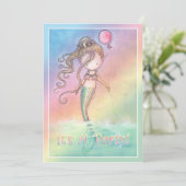 Filles de sirènes Invitations de fête d'anniversai (Debout devant)