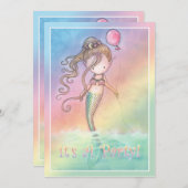 Filles de sirènes Invitations de fête d'anniversai (Devant / Derrière)