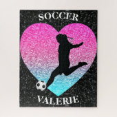 Filles de soccer Glam Personnalisé Jigsaw Puzzle (Vertical)