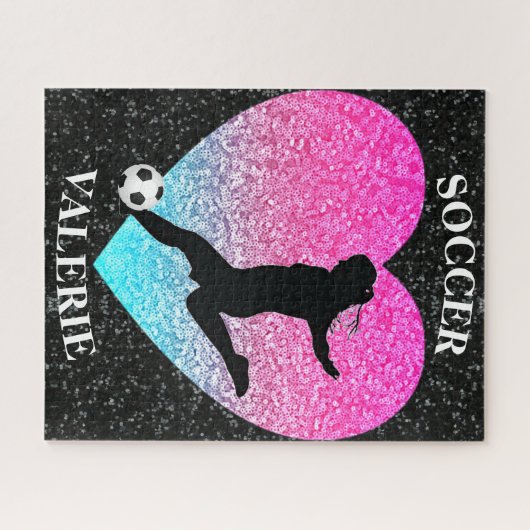 Filles de soccer Glam Personnalisé Jigsaw Puzzle (Horizontal)