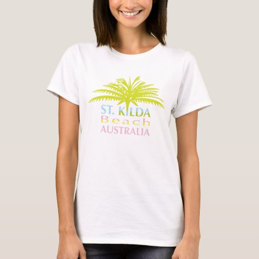 Filles de T-shirt de plage de St.Kilda (Devant)