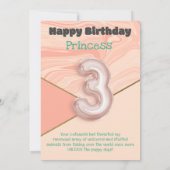 Filles de trois ans Joyeuse carte d'anniversaire (Dos)