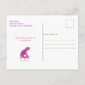 Filles Dinosaur Anniversaire Carte postale Invitat (Dos)