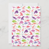 Filles Dinosaur T-Rex Invitation fête d'anniversai (Dos)