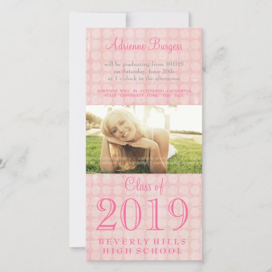 Filles Diplômée supérieure de 2011 Carte photo (Devant)