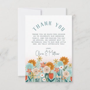 Filles Élégant Merci Floral Baby shower