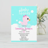 Filles en caoutchouc Ducky Baby Shower Invitations (Debout devant)