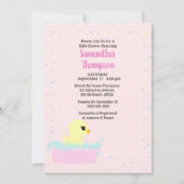 Filles en caoutchouc Ducky Baby Shower Invitations (Devant)