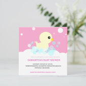 Filles en caoutchouc Ducky Baby Shower Invitations (Debout devant)
