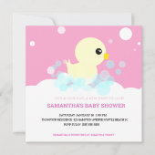 Filles en caoutchouc Ducky Baby Shower Invitations (Devant)