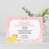 Filles en caoutchouc Ducky Baby Shower Invitations (Debout devant)