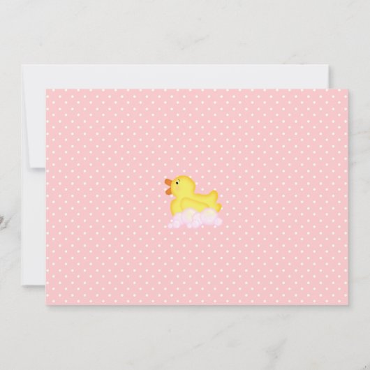 Filles en caoutchouc Ducky Baby Shower Invitations (Dos)