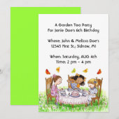 Filles et papillons Invitations au jardin du Tea P (Devant / Derrière)