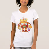 Filles Et Un Robot Embrassant Des Femmes T-Shirt (Devant)
