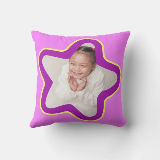 Filles étoile violette princesse nom et coussin ph (Verso)
